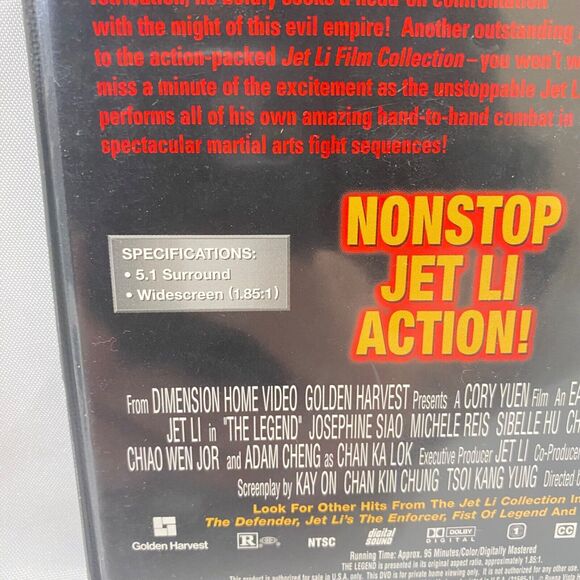 The Legend Jet Li Collection DVD With Case 2000 Rated R - Picture 6 of 9